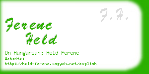 ferenc held business card
